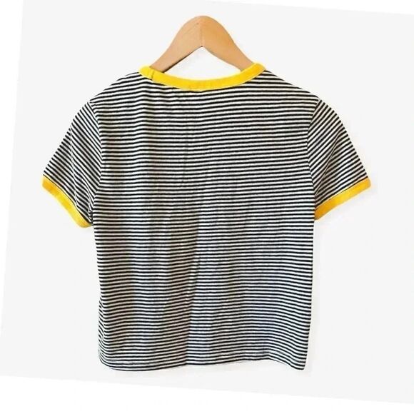 DIVIDE H&M Women's Crop Stripes T-shirt SZ M - Picture 2 of 4